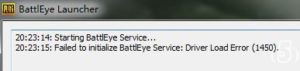 Ошибка battleye driver load error 577